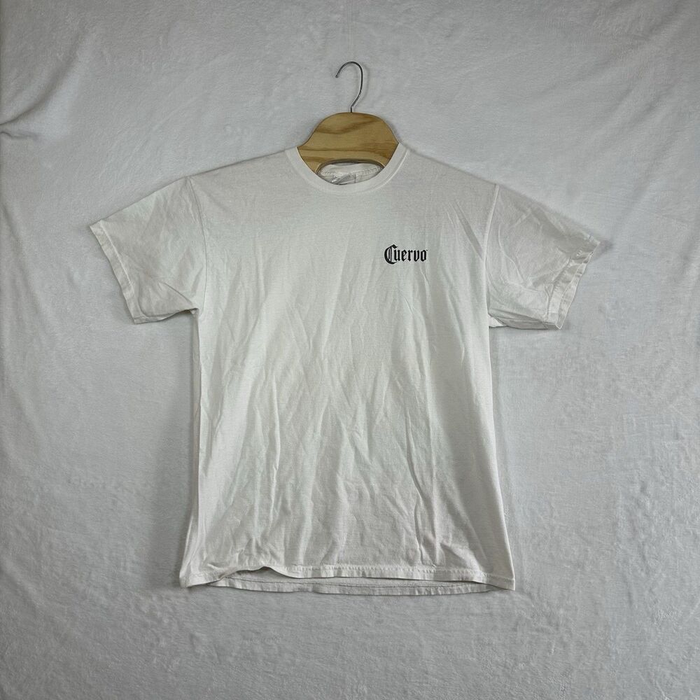 Vintage Jose Cuervo T Shirt Hanes Heavyweight White Minimal Logo Mens L